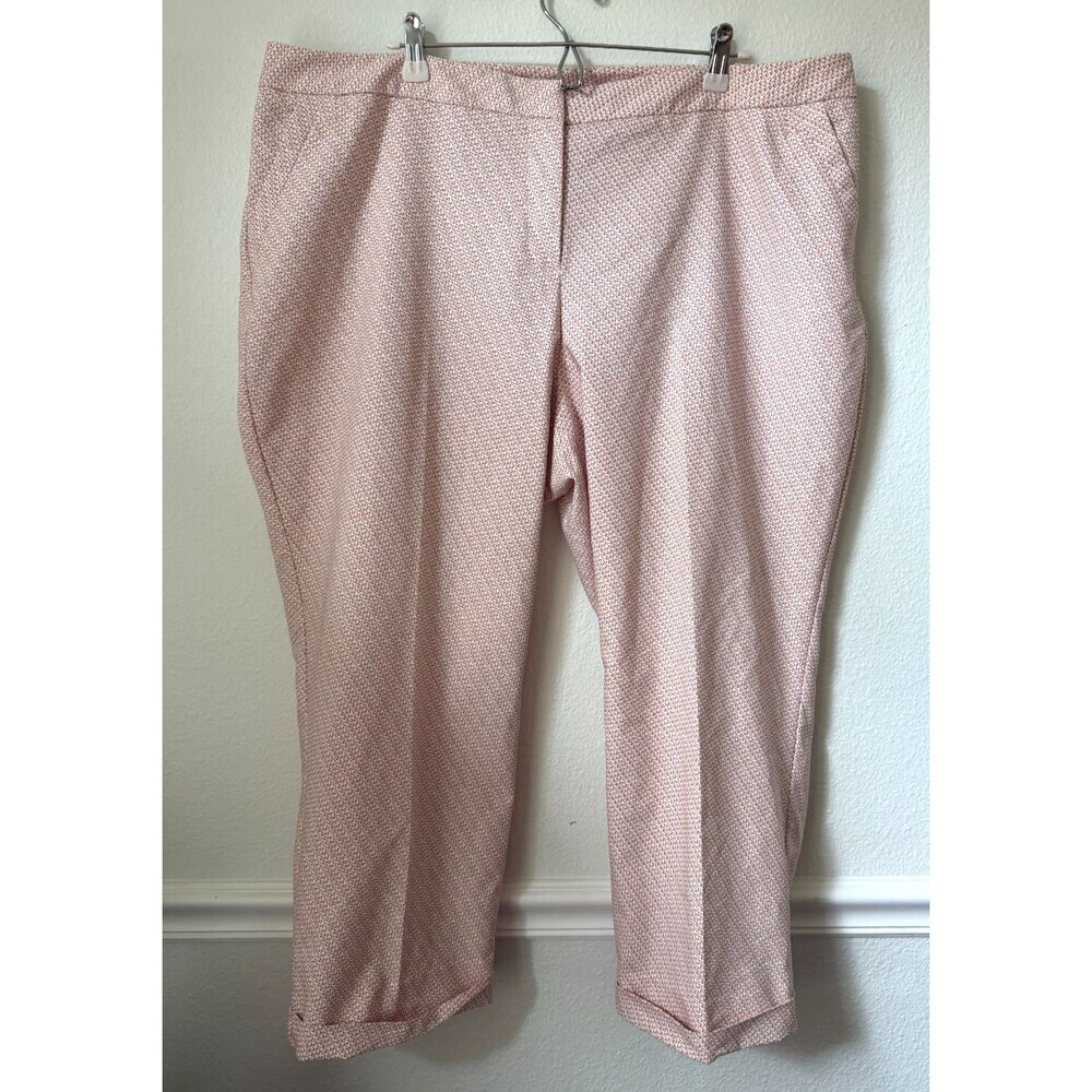 Lane Bryant Womens Plus Sz 22 Cuffed Lena Crop Pants Polka Dot Moderately Curvy
